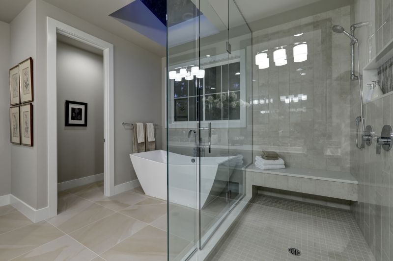 Glass-enclosed Shower Bathtub